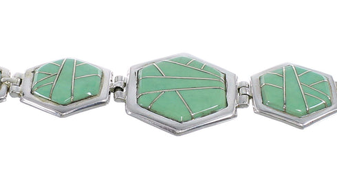 Turquoise Authenitc Sterling Silver Link Bracelet AX54107
